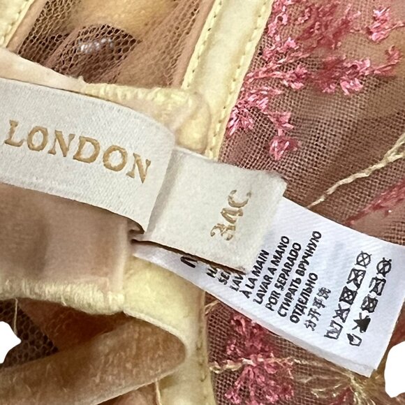 Myla London Sheer Embroidered Underwire Bra 34C Yellow Embroidered Floral - Picture 6 of 7